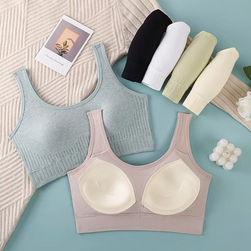 Sexy Underwear Women Gather No Steel Ring Lingerie Bra Tube Top Wrapped Chest Beauty Back Actival Cotton Thin Section Tube Top