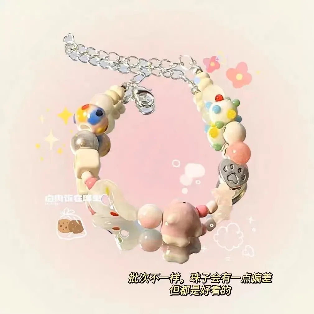 Handmade Colorful Beaded Bracelet Stretch Bracelets Fashion Bangle Elastic Cord Bracelet Statement Jewelry pulseras mujer