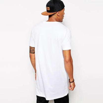 2025 Brand New Clothing Mens Black Mens Long T shirt Tops Hip Hop Man T-shirt Short Sleeve Casual Men Tee shirts For Male