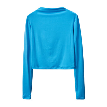 European and N Women's Clothing Hot Cross-border Trade Autumn and Winter Sexy Solid Color Tight Long-sleeved Suit