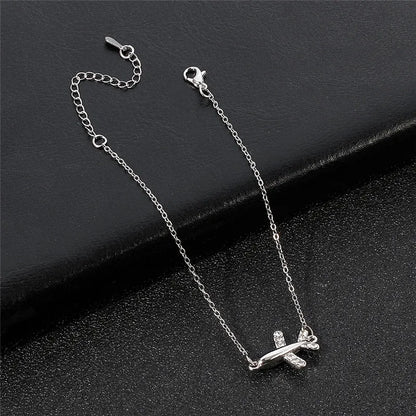 Fashion Bracelet For Women Simple Style None Stone Little Plane Fly Higher Silver Color Gift Fashion Jewelry Chain Bracelet