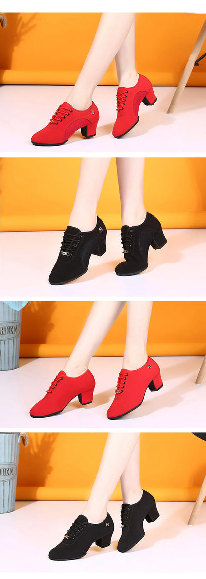 Women Dance Shoes Jazz Latin Ballroom Salsa Dancing Shoe High Heels Ladies Practice Training Modern Popular Sneakers Female