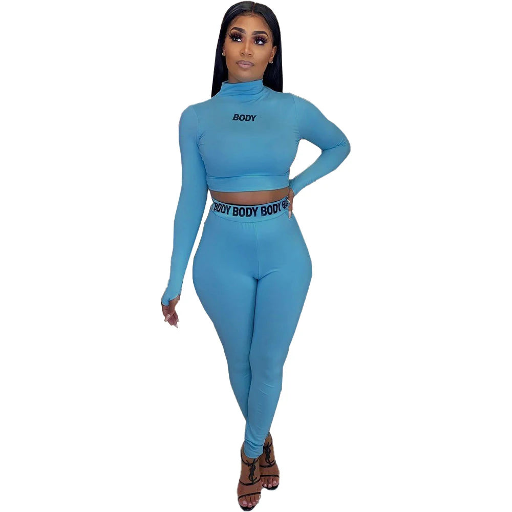 European and N Women's Clothing Hot Cross-border Trade Autumn and Winter Sexy Solid Color Tight Long-sleeved Suit