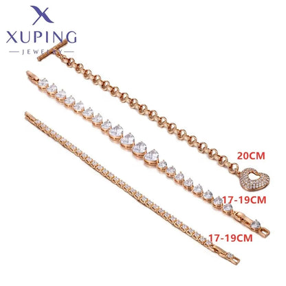 Xuping Jewelry Trendy Promotion Mixed Pulsera Bracelets Earring Group Copper Alloy Gold Plated Charm Bracelets for Women