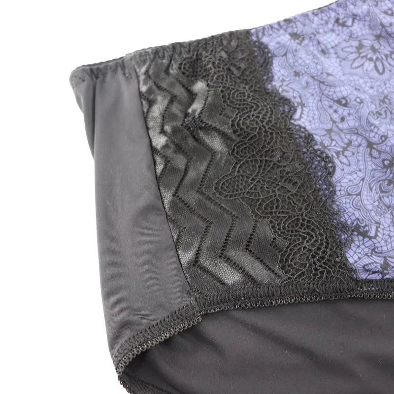 Beauwear Red Black Floral Print Lace Underpants for Women Plus Size Xl Xxl Xxxl Xxxxl Xxxxxl Xxxxxxl Ultra-Thin Female Panties