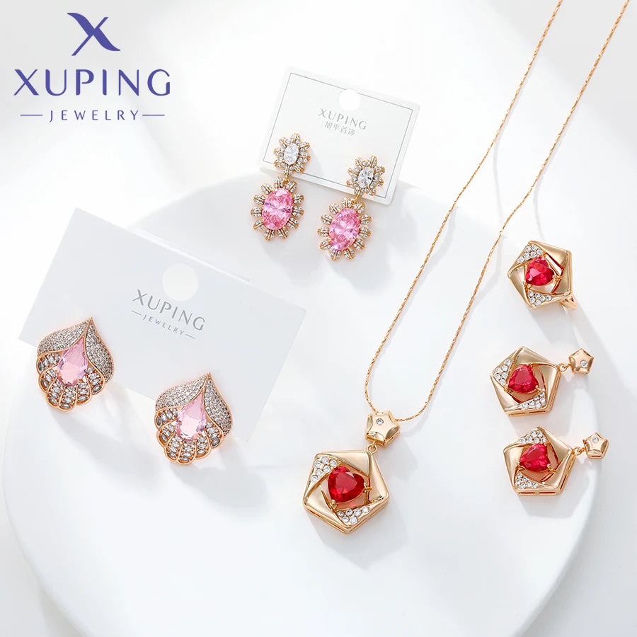 Xuping Jewelry Trendy Promotion Mixed Pulsera Bracelets Earring Group Copper Alloy Gold Plated Charm Bracelets for Women