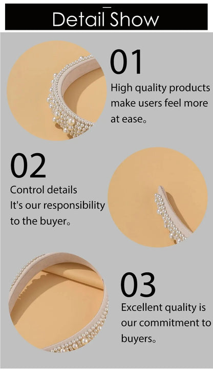 Headband For Women Wedding Bridal Hair Accessories Handmade Wide Hair Hoop Girls Headwear Wedding 2023 Jewelry White Pearl