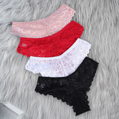 Women's Underwear Lace Sexy Panties Female Underpants Solid Color Transparent Panty Intimates Low-Rise Women Lingerie