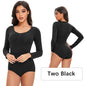 Female Underwear Open Crotch One-Piece Bodysuit Long Sleeve Seamless Waist Trainer Body Shaper Sheath Flat Belly Shapewear Woman