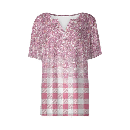 Women's Clothing Summer 2024 Tee Print Button Short Sleeve Daily Weekend Fashion Basic Top Dress Blouses
