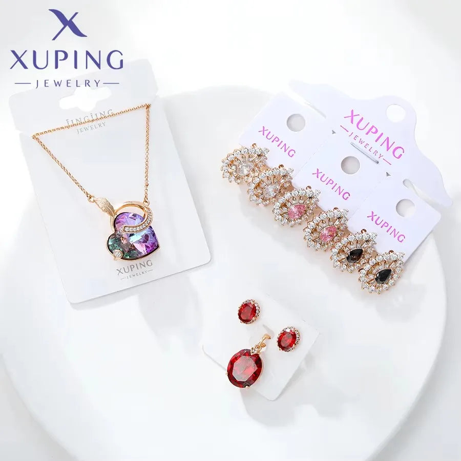 Xuping Jewelry Trendy Promotion Mixed Pulsera Bracelets Earring Group Copper Alloy Gold Plated Charm Bracelets for Women