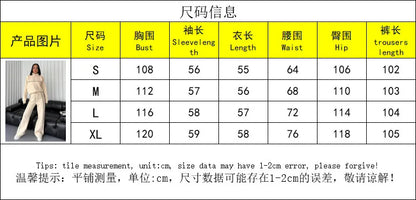womens clothing 2 pieces set Casual Sports Suits Long Sleeved Half High Collar Cardigan Sweater Trouser Tracksuit Women Clothing
