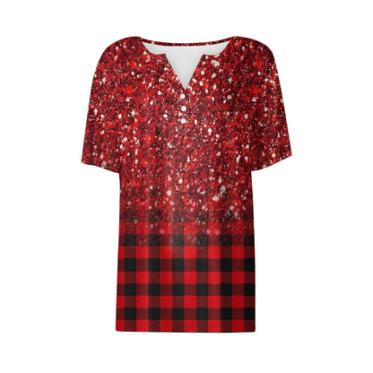 Women's Clothing Summer 2024 Tee Print Button Short Sleeve Daily Weekend Fashion Basic Top Dress Blouses