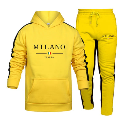 Mens Tracksuit Print Casual Hooded Sweatshirt 2 Piece Set Daily Jogging Men's Clothing Outdoors Sports Suit Hot Sales Streetwear