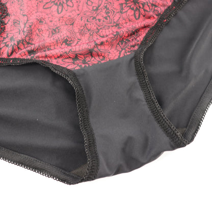 Beauwear Red Black Floral Print Lace Underpants for Women Plus Size Xl Xxl Xxxl Xxxxl Xxxxxl Xxxxxxl Ultra-Thin Female Panties