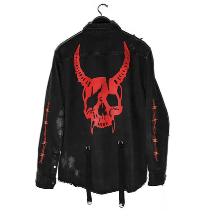 Mens Gym Trend Denim Jacket Techwear Jeans Jackets Causal Fitness Man Loose Clothing Outerwear Coat Cotton Sports Sweatshirt