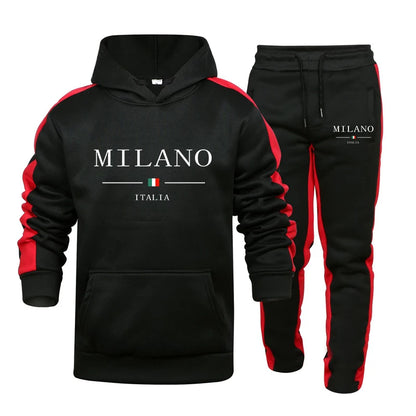 Mens Tracksuit Print Casual Hooded Sweatshirt 2 Piece Set Daily Jogging Men's Clothing Outdoors Sports Suit Hot Sales Streetwear