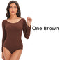 Female Underwear Open Crotch One-Piece Bodysuit Long Sleeve Seamless Waist Trainer Body Shaper Sheath Flat Belly Shapewear Woman