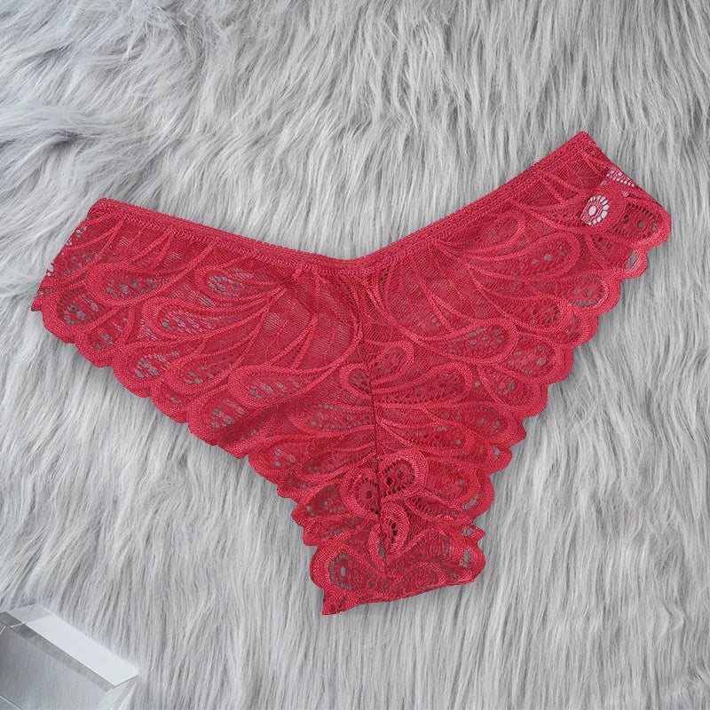 Women's Underwear Lace Sexy Panties Female Underpants Solid Color Transparent Panty Intimates Low-Rise Women Lingerie