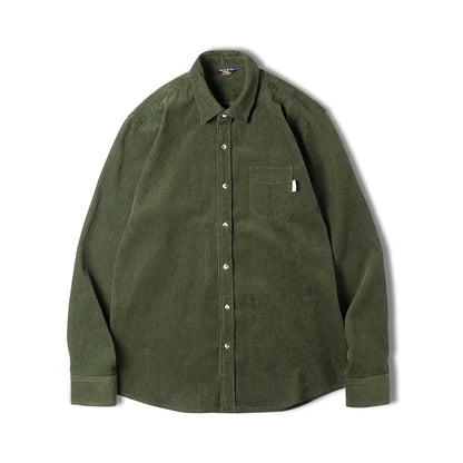 Maden Men's Shirt Casual Corduroy Long Sleeve Shirts Slim Fit Overcoat Spring Fleece Jacket Men's Clothing Retro Fashion Blouses