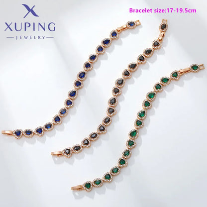 Xuping Jewelry Trendy Promotion Mixed Pulsera Bracelets Earring Group Copper Alloy Gold Plated Charm Bracelets for Women