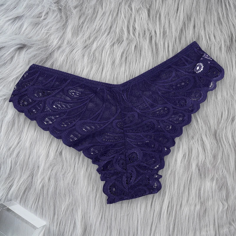 Women's Underwear Lace Sexy Panties Female Underpants Solid Color Transparent Panty Intimates Low-Rise Women Lingerie