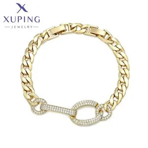 Xuping Jewelry Trendy Promotion Mixed Pulsera Bracelets Earring Group Copper Alloy Gold Plated Charm Bracelets for Women