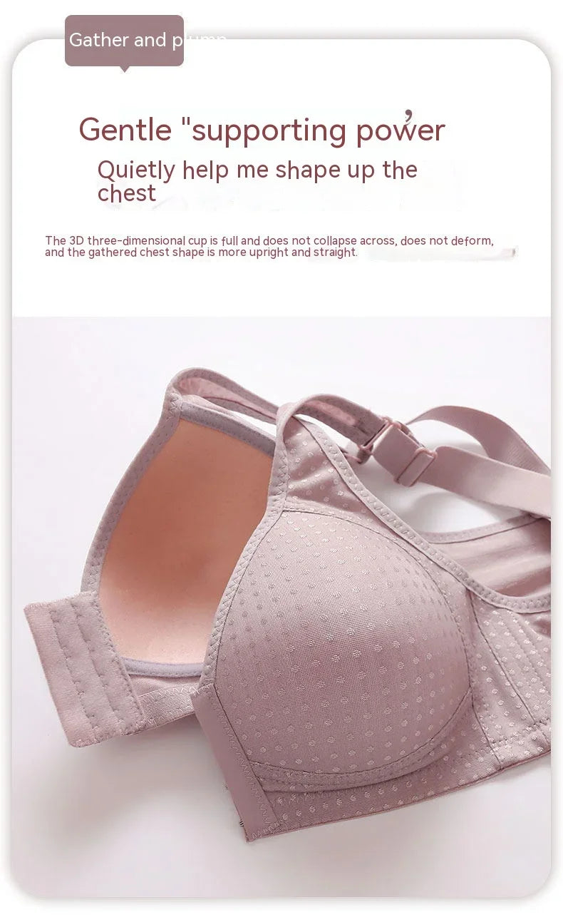 Women Front Buckle Underwear Women Thin Section Without Steel Ring Brassiere Female Comfortable And Breathable Brassiere Mum Bra
