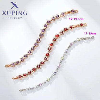 Xuping Jewelry Trendy Promotion Mixed Pulsera Bracelets Earring Group Copper Alloy Gold Plated Charm Bracelets for Women