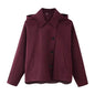 2025 new women's clothing European and American style fashionable design sense lapel bat style short windbreaker