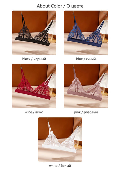 Sexy Bra for Woman Lace Thin Underwear Female Transparent Bras for Women Lace Sexy Lingerie Bralette for Ladies Ropa Para Mujer