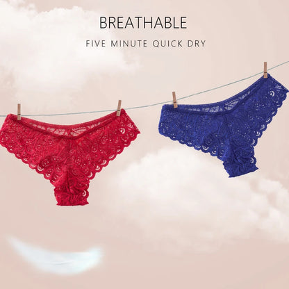 Women's Underwear Lace Sexy Panties Female Underpants Solid Color Transparent Panty Intimates Low-Rise Women Lingerie