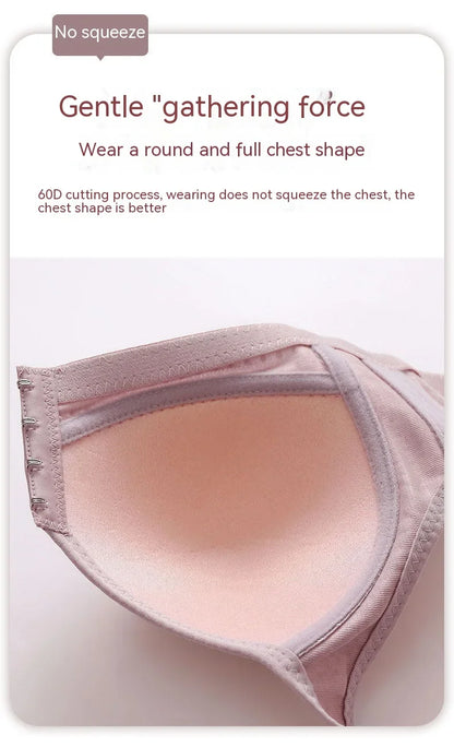 Women Front Buckle Underwear Women Thin Section Without Steel Ring Brassiere Female Comfortable And Breathable Brassiere Mum Bra