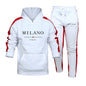 Mens Tracksuit Print Casual Hooded Sweatshirt 2 Piece Set Daily Jogging Men's Clothing Outdoors Sports Suit Hot Sales Streetwear
