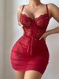 Women Lace Dress Temperament Halter Seduction Lingerie Summer Sexy Thin Sensual Sleepwear Sets Nightwear Alluring Pajamas