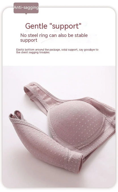 Women Front Buckle Underwear Women Thin Section Without Steel Ring Brassiere Female Comfortable And Breathable Brassiere Mum Bra