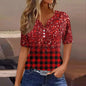 Women's Clothing Summer 2024 Tee Print Button Short Sleeve Daily Weekend Fashion Basic Top Dress Blouses