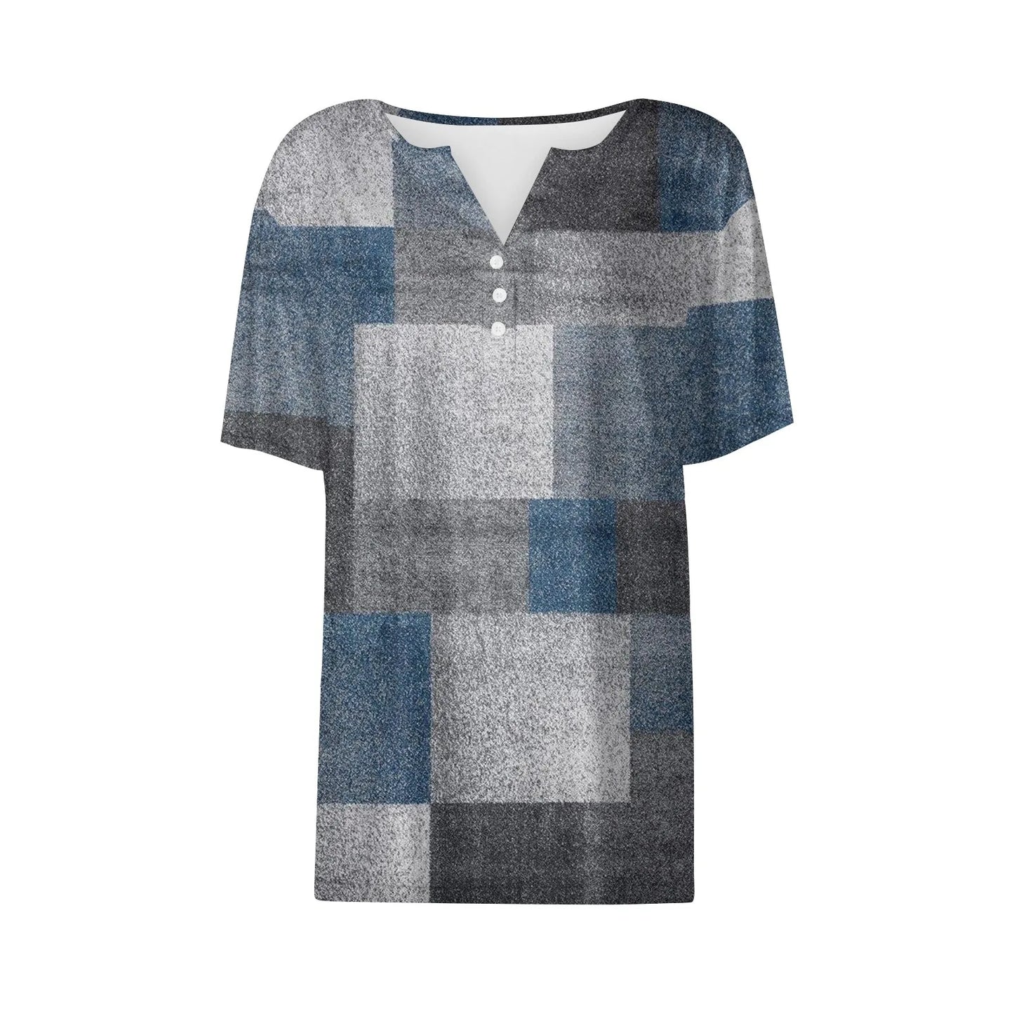 Women's Clothing Summer 2024 Tee Print Button Short Sleeve Daily Weekend Fashion Basic Top Dress Blouses