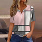Women's Clothing Summer 2024 Tee Print Button Short Sleeve Daily Weekend Fashion Basic Top Dress Blouses