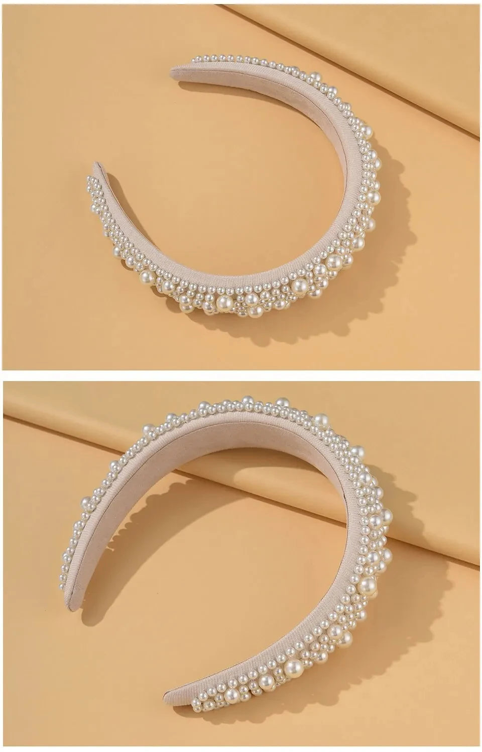 Headband For Women Wedding Bridal Hair Accessories Handmade Wide Hair Hoop Girls Headwear Wedding 2023 Jewelry White Pearl