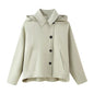 2025 new women's clothing European and American style fashionable design sense lapel bat style short windbreaker