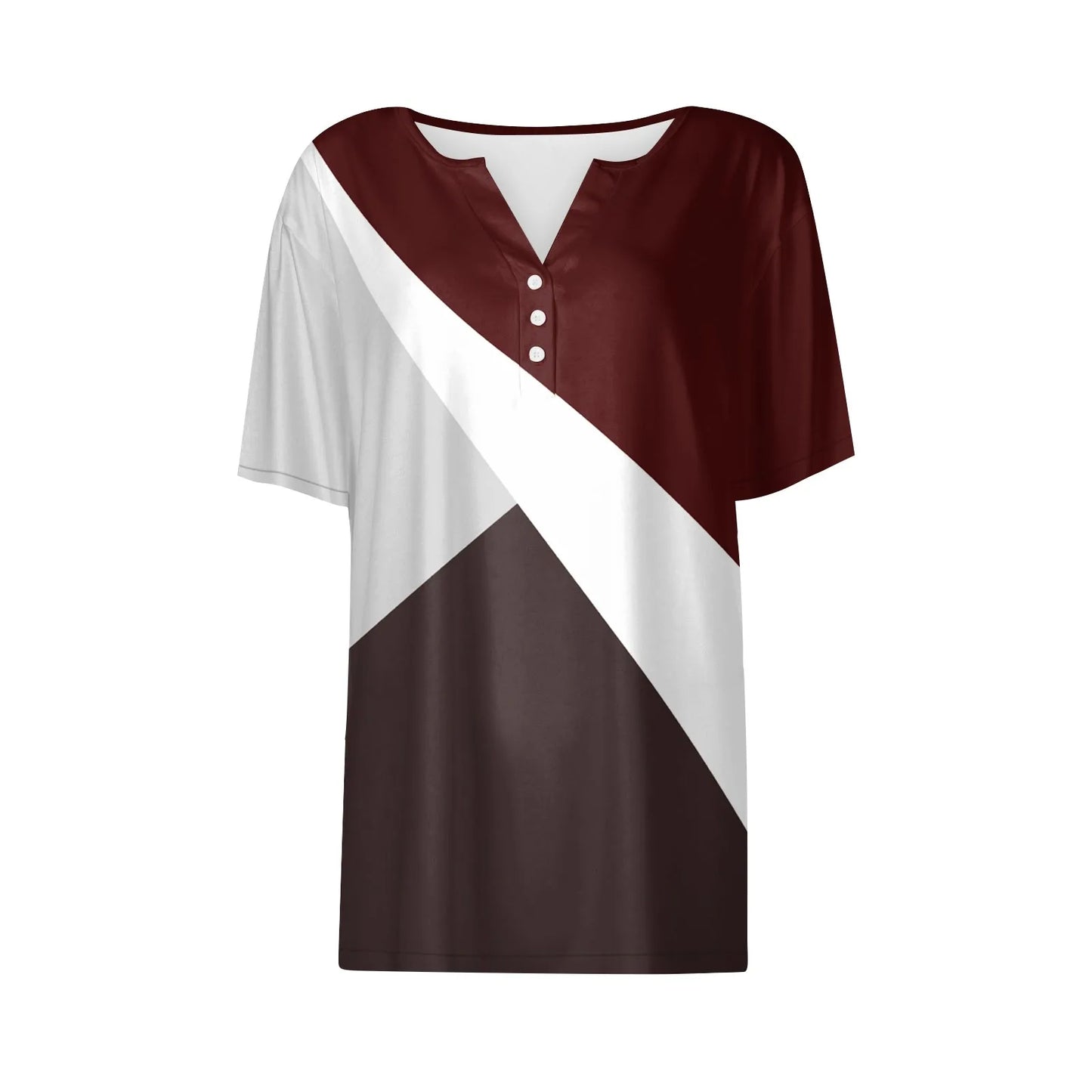 Women's Clothing Summer 2024 Tee Print Button Short Sleeve Daily Weekend Fashion Basic Top Dress Blouses