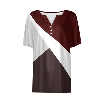 Women's Clothing Summer 2024 Tee Print Button Short Sleeve Daily Weekend Fashion Basic Top Dress Blouses