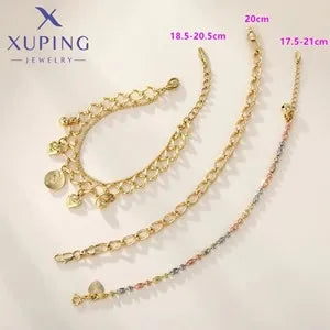 Xuping Jewelry Trendy Promotion Mixed Pulsera Bracelets Earring Group Copper Alloy Gold Plated Charm Bracelets for Women