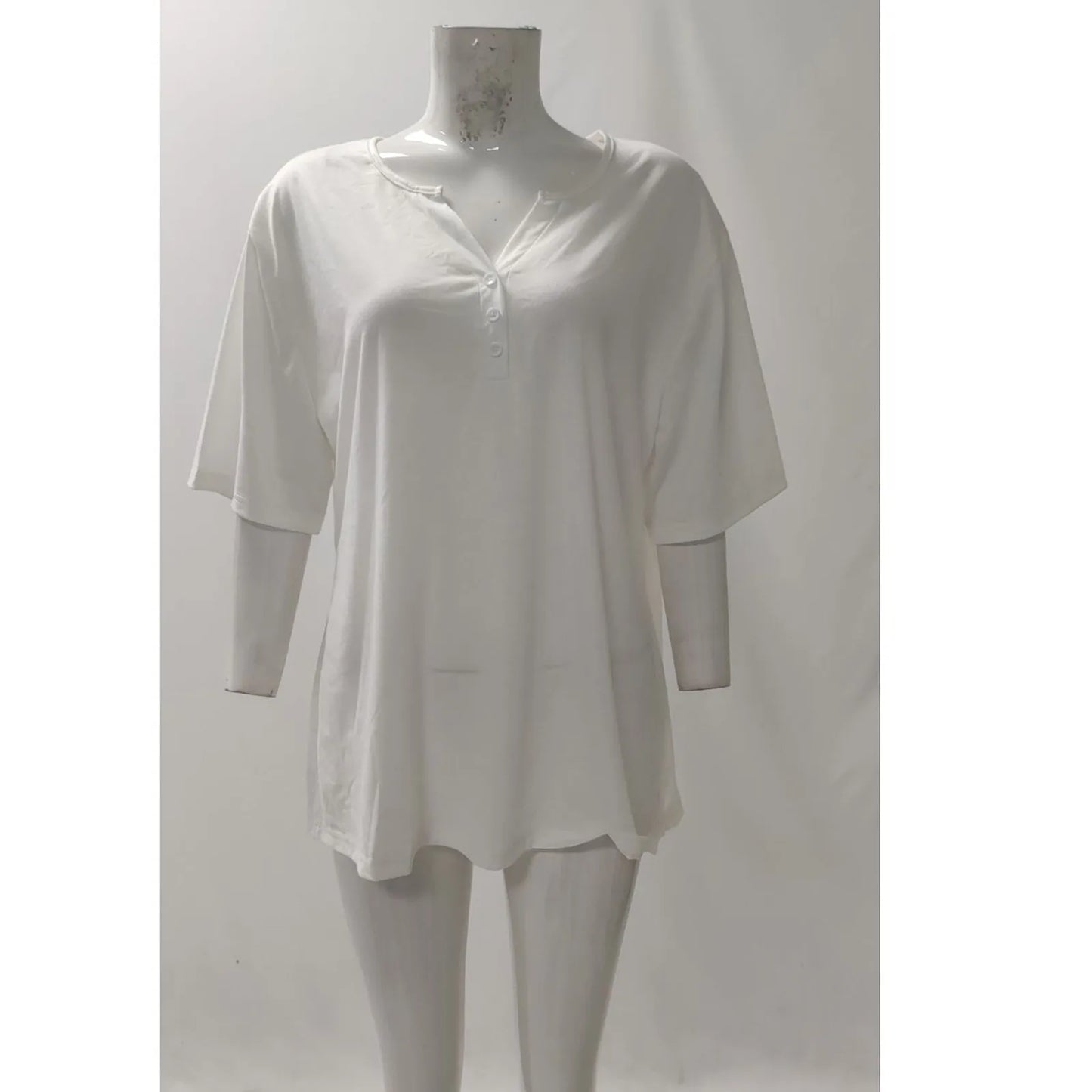 Women's Clothing Summer 2024 Tee Print Button Short Sleeve Daily Weekend Fashion Basic Top Dress Blouses