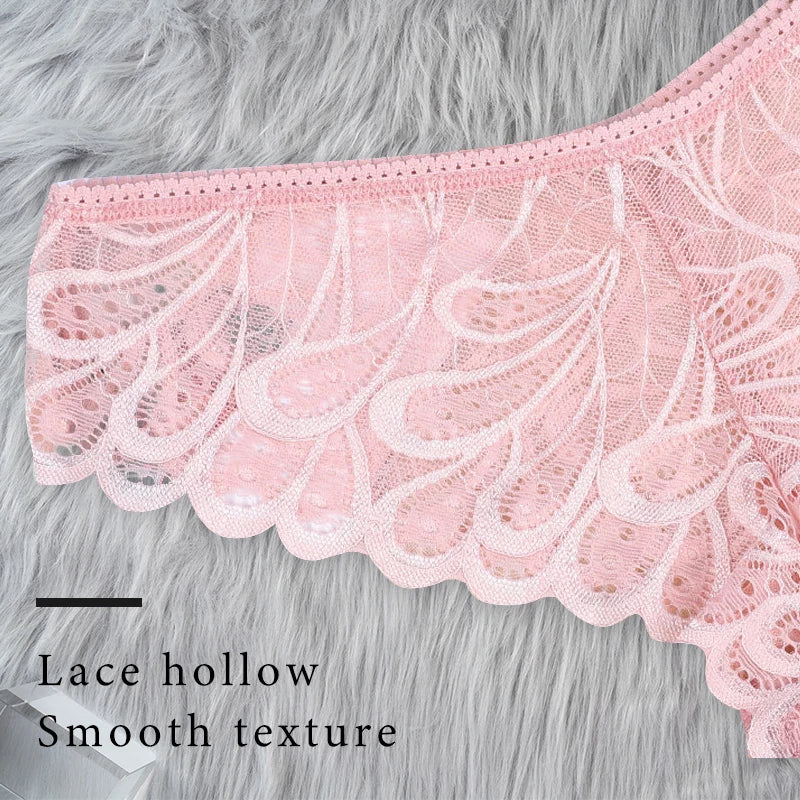 Women's Underwear Lace Sexy Panties Female Underpants Solid Color Transparent Panty Intimates Low-Rise Women Lingerie
