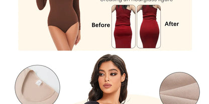 Female Underwear Open Crotch One-Piece Bodysuit Long Sleeve Seamless Waist Trainer Body Shaper Sheath Flat Belly Shapewear Woman