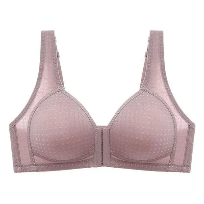Women Front Buckle Underwear Women Thin Section Without Steel Ring Brassiere Female Comfortable And Breathable Brassiere Mum Bra