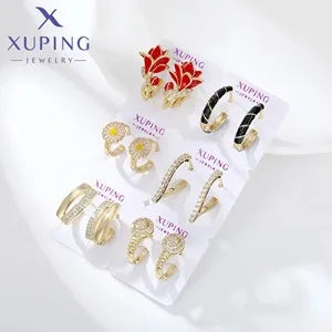 Xuping Jewelry Trendy Promotion Mixed Pulsera Bracelets Earring Group Copper Alloy Gold Plated Charm Bracelets for Women