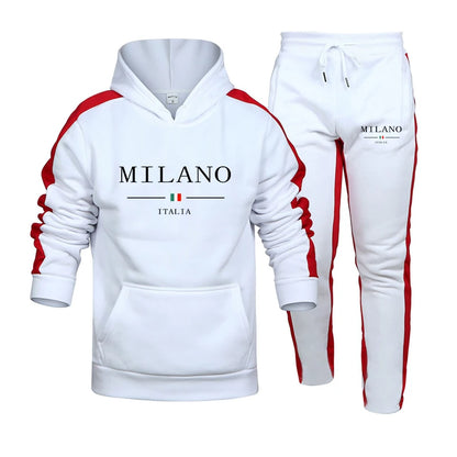 Mens Tracksuit Print Casual Hooded Sweatshirt 2 Piece Set Daily Jogging Men's Clothing Outdoors Sports Suit Hot Sales Streetwear